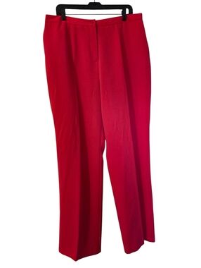 Sag Harbor Red Trousers Partial Elastic Waist Office Casual Plus Size 18